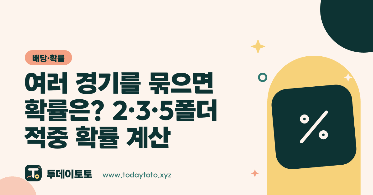 여러 경기를 묶으면 확률은? 2·3·5폴더 적중 확률 계산 — 배당·확률